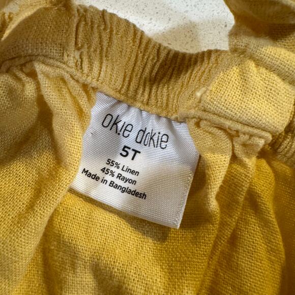 Okie Dokie Toddler Girl 5T Summer Yellow Sleeveless Shirt - Picture 3 of 4